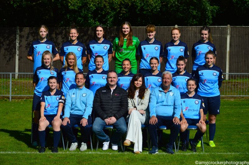 Fleet Town Ladies Team with Elite Sports Marketing CEO Michael Jackson and Marketing & Communications Manager Kelly Nicholls
